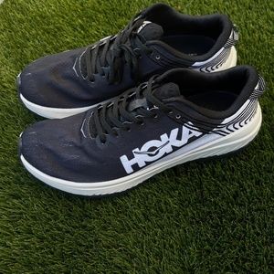 Hoka One One Mens Carbon X Lightweight black White Running shoes 10